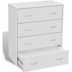 Image de Buffet bahut armoire console meuble de rangement avec 4 tiroirs 71 cm blanc 4402003