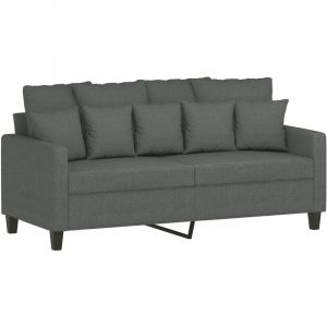 VidaXL Design In - Canapé à 2 places,Canapé Pouf de salon Gris foncé 140 cm Tissu 587944 - Gris