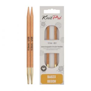 Knitpro Basix Aiguilles &agrave; Tricoter circulaires interchangeables sp&eacute;cial, Bouleau, Multicolore, 8.5 x 0.5 x 0.5 cm