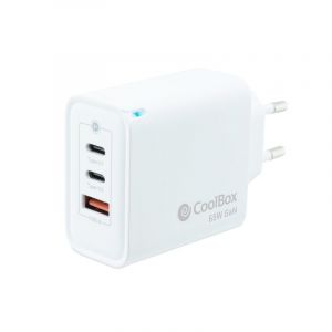 Coolbox Gan Chargeur Mural 1 X Usb-c + 1 X Usb-a 45w Blanc