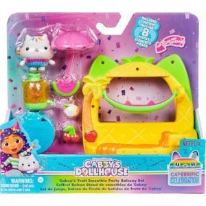 Spin Master Gabby et la Maison Magique - Gabby Dollhouse - Balcon Bar À Smoothie De P'tiChou - 1 Figurine Gabby Chat Et 6 Accessoires - Dessin Animé Jouet Gabby Et La Maison Magique - Jouet Enfant 3 Ans Et +
