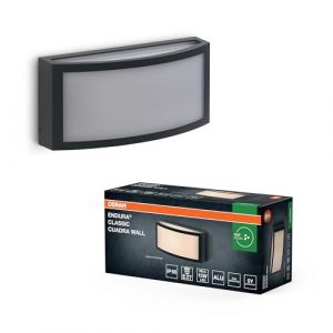 Osram Luminaire d’extérieur ENDURA CLASSIC CUADRA, applique murale, E27, gris foncé, aluminium, installation facile et rapide, diffuseur dépoli, classe de protection IP65, utilisation en extérieur