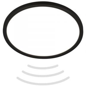 Image de BRILONER - Plafonnier LED avec détecteur de mouvement IP44 portée 3m, couleur de lumière blanc neutre, plat, détection 120 degrés, plafonnier LED, panneau LED, 29x3 cm, noir