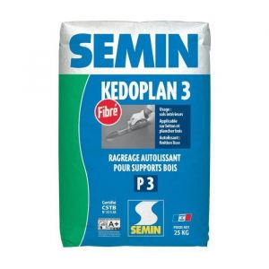 Enduit de Ragr&eacute;age Autolissant Kedoplan Fibr&eacute; Semin Sol Int&eacute;rieur sac de 25 kg