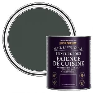 Rust-oleum Peinture Verte R&eacute;sistante &agrave; l'eau pour Fa&iuml;ence de Cuisine, Finition Mate - After Dark 750ml