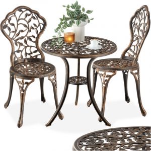 TecTake Ensemble table bistrot lyon en aluminium pour 2 personnes -