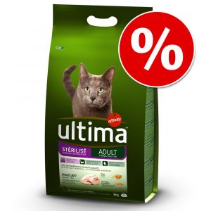 Ultima Croquettes pour Chat Adulte Poulet et Riz 7,5 kg - Lot de 2