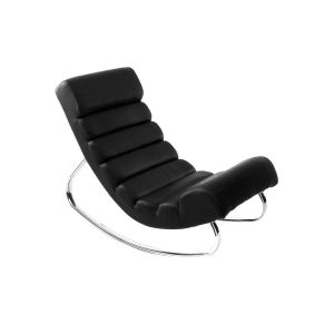 Miliboo Fauteuil design noir rocking chair TAYLOR