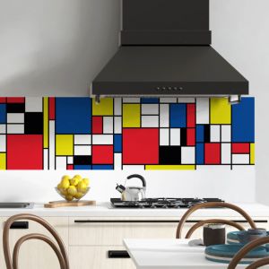 Stickerdecofr - Cr&eacute;dence Adh&eacute;sive Mondrian 300 x 60 cm
