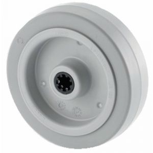 Roue polyamide type ufr coloris gris diamètre 125 mm, alésage 15 mm