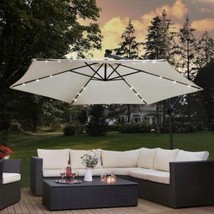 Parasol Brésil - 3.0 m - Incl. LED - Blanc