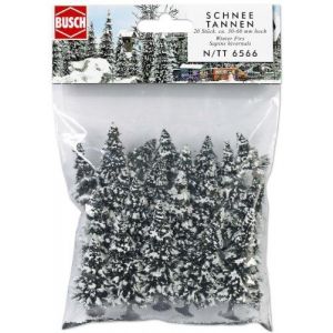Busch 6566 - 20 sapins enneiges N/TT