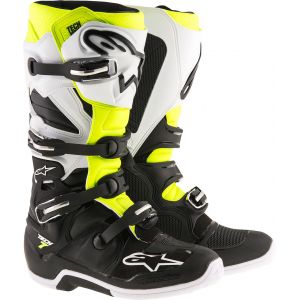 Image de Alpinestars Tech 7 noir/blanc/jaune fluo - Bottes cross