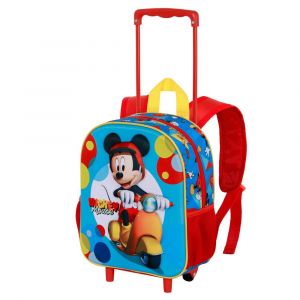 Karactermania Sac &agrave; dos 3D &agrave; Roulettes Petit - Disney Mickey Mouse Scooter - Bleu - Taille Unique