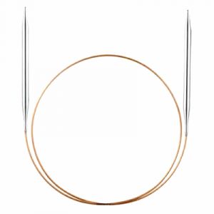 Addi Aiguille &agrave; tricoter ronde en m&eacute;tal - 100cm - pointe laiton, DM 4,5mm