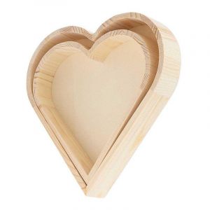 2 plateaux en bois cœur ico Design