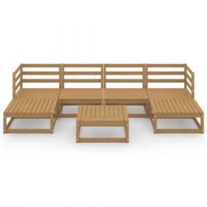 VidaXL Salon de jardin 7 pcs bois de pin massif