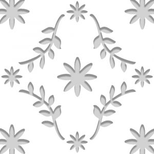 Plage Pochoir, motif petites fleurs, feuilles pour murs, 50 cm X 50 cm