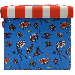 Tabouret Avec Couvercle - Spiderman - Enfant - Bois D'ingénierie Et Polyester - Bleu