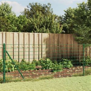 VidaXL Clôture en Treillis Métallique, Panneau de Clôture Décoratif, Barrière de Protection Jardin Patio Extérieur, Vert 1x25 m Acier Galvanisé
