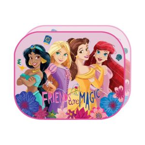 TataWay - Paire de Rideaux Pare-Soleil Auto, Protection UV, Graphismes Princesses Disney Jasmine, Rapunzel, Belle, Ariel, 44x35 cm, Polyester, Rose