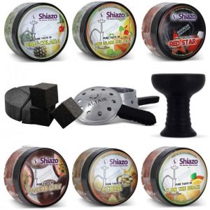 Image de No Name Kit Shiazo N3 + Cocktail Gout a chicha 6 boites 100g Charbon Foyer Chauffe Charbon