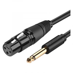 C&acirc;ble adaptateur audio pour micro XLR femelle - jack 6,35 mm m&acirc;le 2m noir