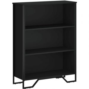 VidaXL Biblioth&egrave;que noir 80x31x106 cm bois d'ing&eacute;nierie, &eacute;tag&egrave;re, &eacute;tag&egrave;re &agrave; livres, &eacute;tag&egrave;re de rangement, armoire de rangement, support &agrave; livres