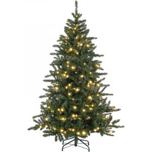 Homcom Sapin de Noël artificiel LED H.180 cm - 872 branches - blanc chaud vert