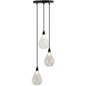 Home Deluxe - Suspension en verre celia Transparente - 3 lumières