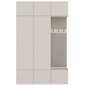 HAGA - Ensemble d’entrée avec 2 armoires + porte-manteau + banc 150x35x238 cm - beige cachemire