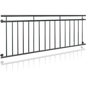 Garde corps balcon à la francaise appui rambarde anthracite en acier 90 x 225 cm