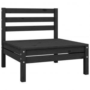 VidaXL Canap¿¿ Central De Jardin Noir Bois De Pin Massif