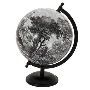 Globe Terrestre "Black Forest" 31cm Noir & Blanc Prix