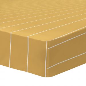 Matt & Rose Drap Housse 90x190 cm Stripes | 100% Coton | Oeko-Tex | Caramel