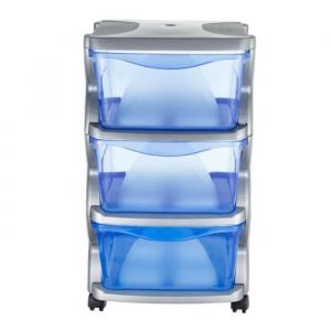 AC-Déco Commode fonctionnelle - L 40 x l 36 x H 62 cm - Bleu
