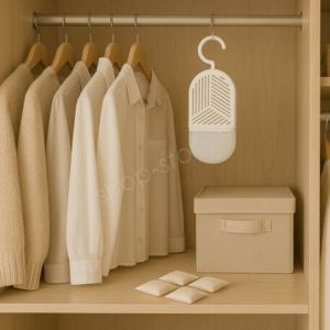 Genius ideas Déshumidificateur de Penderie avec 4 Recharges – Absorbeur d'Humidité Suspendu pour Armoire et Placard