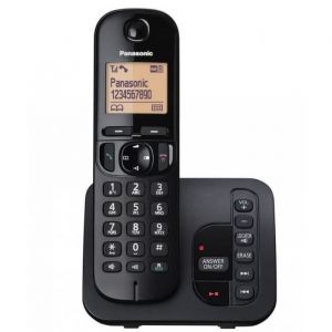Panasonic KX-TGC220 - Téléphone sans fil - système de répondeur avec ID d'appelant/appel en instance - DECTGAP - noir