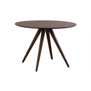 Miliboo Table à manger ronde design 106 cm noyer WALFORD