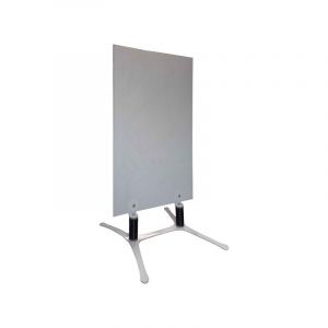 Panneau plaque PVC blanche sur piétement métal blanc