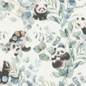 Rasch WTD 301144 Papier peint intissé clair avec eucalyptus et pandas à l'aquarelle 10,05 x 0,53 m