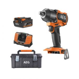 Image de AEG Pack 18V - Boulonneuse à chocs Brushless 700 Nm - Batterie 4.0 Ah - Chargeur - Caisse de rangement