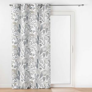 Douceur d'intérieur, Rideau à Oeillets (140 x 280 cm) Tilda Blanc, Polyester Imprimé
