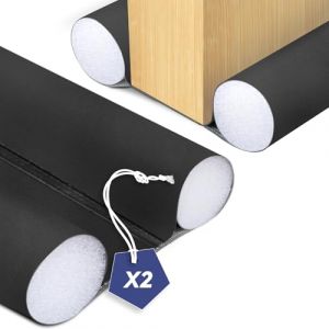 VOUNOT Lot de 2 Boudins de Porte Isolants 96cm Découpables Bas de Porte Coupe-Froid Anti Courant d’air Isolation Phonique Anti Bruit Joint Universel pour Entrée et Maison Noir