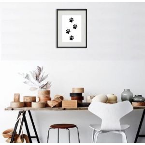 Shot Cadre Photo Pattes de chat 30x40cm avec P e Partout Tableau Bois Verre (NOIR)