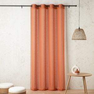 LINDER Voilage &agrave; ?illets 150x240cm KAOLIN-Orange br&ucirc;l&eacute;
