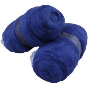 Image de Creotime Pelote de laine cardée, 2x100 gr, royal blue