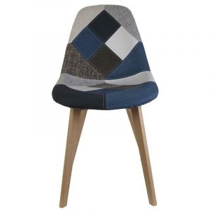 Lot de 4 Chaises Patchwork "Colmar" 85cm Bleu Prix