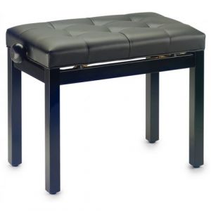Stagg PB36 BKM SBK - Banquette de piano, noir mat, avec pelote en skai noir