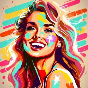 Mini broderie diamant : Blonde Pop Art - toile tendue sur chassis